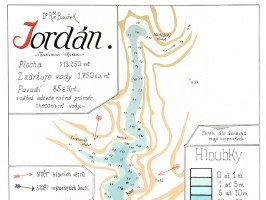 Mapa táborské vodní nádrže Jordán z roku 1931