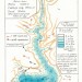 Kopie mapy hloubek vodní nádrže Jordán z roku 1931.