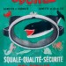 Obrázek originálu velmi vzácného plakátu z roku cca 1940 zobrazuje masku Squale s velrybou