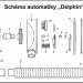 Schéma rozložené automatiky „Delphin“ s orientací jednotlivých částí